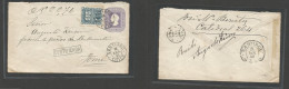 CHILE - Stationery. 1885 (16 Apr) Santiago - Tome (19 April) Registered Local 5c Purple Stat Env, Wink Lines At 60/240º  - Cile