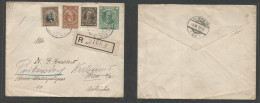 CHILE - Stationery. 1913 (8 May) Santiago - Austria, Wien, Fwded (5 June) Registered Multifkd 4c Green + 3 Adtls At 40c  - Cile