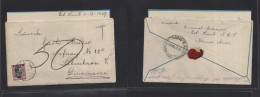 Argentina - XX. 1927 (6 Dec) Lumb Station - Denmark, Kph (1 Jan 28) Unfkd Envelope With Contains Taxed + Danish PO At Ar - Autres & Non Classés