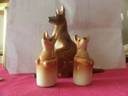 Vintage Ceramique Allemagne De L'ouest Sel Et Poivre Kangourou Et Joeys - Other & Unclassified