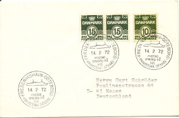 Denmark Ship Cover Special Cancel Frederikshavn - Göteborg Prinsessan Desiree 14-2-1972 Posted Onboard Sent To Germany - Covers & Documents