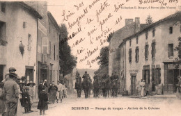 CPA BESSINES PASSAGE DE TROUPES ARRIVEE DE LA COLONNE - Bessines Sur Gartempe