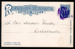 BOLIVIA. C.1890's. Appeal Cork Figurative Cancel! - Bolivie