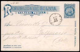 BOLIVIA. 1887. La Paz/Chile. Early Usage!! - Bolivien