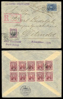 BOLIVIA. 1904. Oruro To Germany (12 Aug). Registered Multicolor (+ Block Of 10x1c On Reverse) Tied Multiboxed Town Name+ - Bolivie