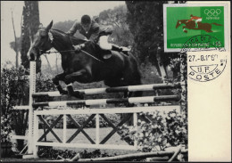 Roumanie 1960 Y&T 498, Timbre Non Dentelé Issu Du Bloc. Jeux Olympiques De Rome. Hippisme - Hippisme