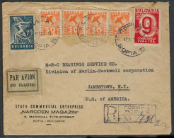 BULGARIA. 1947. Sofia - USA. Reg Air Multifkd Env + Special Label + Boxed. - Altri & Non Classificati