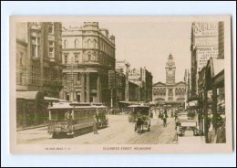 V2248/ Melbourne Elizabeth Street Tram Straßenbahn Foto AK Australien  Ca.1912 - Autres & Non Classés