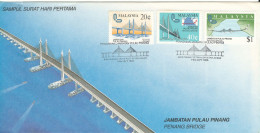 Malaysia FDC 14-9-1985 Bridges Complete Set Of 3 With Cachet - Malaysia (1964-...)