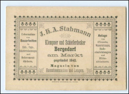 Y19160/ Hamburg Bergedorf Stahmann Klempner  Vertreterkarte Werbung Ca.1910 - Bergedorf