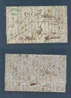 CHILE. 1852 (14 July) Santiago - Italy, Genova. EL Full Text, Forwarded At Paris, Cachet On Front (20 Nov 52) + "Via De  - Chile