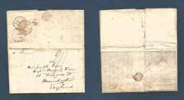 CHILE. 1852 (2 April) Valparaiso - UK, Manchester (22 June) EL Full Text Reverso Via British Post Office At CALLAO (Perú - Chile