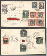 CHILE. 1931 (29 Ene) Concepcion - USA, NYC (17 Feb) Registered Air Multifkd Envelope. Front + Reverse. Fine. Including S - Cile