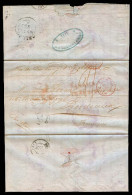 CHILE. 1850 (28 April). Santiago - Lima - Callao BPO - Panama - France. EL Full Contains Fwded To Lima By Thomas Lachamb - Chile
