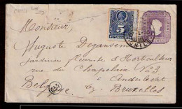 CHILE. 1890. 5c. Lilas. Stat Env. + Adtl To Belgium. - Chile