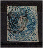 CHILE. 1856. 5c. 10c. Wmk. Blurred Print / Diagonal Lines (!). Most Unusual Appeal. Looks Squeezed Print. - Cile