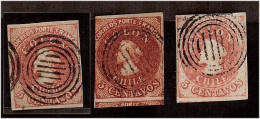 CHILE. 1854/5. 5c. Diff. Prints. Superb Choice Trio In Excellent Condition. - Chile
