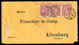 CHILE. 1882. Serena To Germany. Envelope Franked 5c Carmin Horizontal Pair + 2c And Cds.  Octogonal Red Panama French Pa - Cile