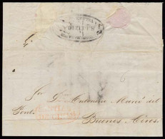 CHILE. 1839. Compañía - Argentina. EL. Posted At Santiago With Red Oval "SANTIAGO / DE CHILE" (xx) And Valparaiso Fwding - Chile