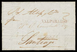 CHILE. 1843. NY - Chile - Forwarded. EL To Valparaiso, Where Posted Locally Onwards To Santiago. Stline "Valparaiso" On  - Cile