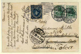 CHILE. Germany-CHILE. 1911(Nov 22nd). Postcard To Concepcion, CHILE Franked By 2x5pf Green Tied By Dresden Cds’s. On Arr - Chile