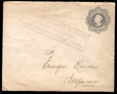 CHILE. C.1912. 5c. Grey Stationery Envelope, Used To Valparaiso, With Violet BEER Advertising Box / Cerveza Alfonso XIII - Chile