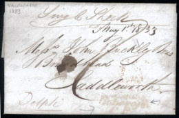 CHILE. 1833 (Jan 16). Entire Letter From Valparaiso To Saddleworth, UK Endorsed 'single Sheet' And Per Ship 'Delphi' In  - Chile