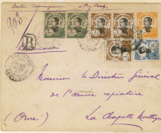 CAMBODIA. 1927. Preyens To France. Registered 4cts Orange/black Stationery Envelope With Additional Franking Indochina 1 - Cambodja