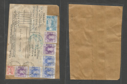 BURMA. 1964 (10 Febr) Rangoon Multifkd Package Declaration. High Values On Cover, Tied Cds. Unusual. - Birma (...-1947)