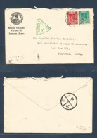 BURMA. 1941 (17 June) Rangoon - Shanghai, China (Japanese Occupation. Mission Mail. Multifkd Env + Depart Censor Green C - Birma (...-1947)