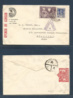 BURMA. 1941 (March 15) Rangoon - Shanghai, China (Japanese Occup) Multifkd Env + Depart Censored, Envelope Missionary Ma - Birmanie (...-1947)