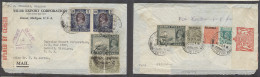 BURMA. 1940 (15 July). Rangoon - USA, Detroit, Mich. Multikfkd Env Mixed Issues Incl High Values On Front And Reverse De - Birmanie (...-1947)