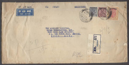 BURMA. 1937 (5 Oct). Rangoon GPO - HK (19 Oct). Via Penang Reg Air Multifkd Env Ovptd Issue Rate 11 Annas 8 Rupies. - Birmania (...-1947)