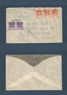 BURMA. 1940 (August) Thongwa - USA, Mich, Elsie. Multifkd Censored Envelope. VF. - Birmanie (...-1947)