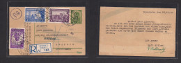 BULGARIA. 1943 (24 Nov) Vrsac 1 - Germany, Leipzig. Registered Multifkd Stat Card + 3 Adtls + Nazi Censor. Rare Usage. - Altri & Non Classificati