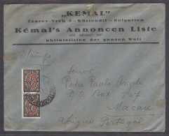 BULGARIA. 1936 (6 Jan). Kustendil - Macao, Portuguese China (12 Feb). Fkd Env 50c X2 Tied Cds. VF Rare Dest Area. - Altri & Non Classificati