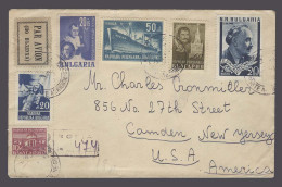 BULGARIA. 1949 (3 Aug). Sofia - USA, Camden, NJ (10-11 Aug). Registered Air Multifkd Env. Fine. - Altri & Non Classificati