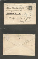 CHILE. 1901 (3 Febr) Iquique - UK, London (11 March) Fkd Env Single 20c Grey, Tied Rolling Cancel, Fwded. Fine + Rare Si - Chile