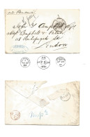 CHILE. 1880 (28 Febr) Valp - UK, London (Apr 24) Stampless Env Via BPO + Maritime Entry "1sh To Ray Mns" + Via Panama En - Cile