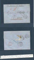 CHILE. 1872 (15 June) Valp - France, Have (29 July) E. Via BPO "Valparaiso UNPAID" + GB. 1f90c. Anglofrench Early + Char - Cile