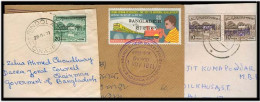 BANGLADESH. 1971 (Nov). To 1972 (Feb). 3 Used Early Usages On Cover Diff Ovpts And Pmk. Interesting Trio. Slogan Cancels - Bangladesh