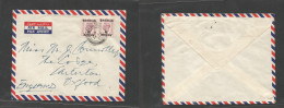 BAHRAIN. 1951 (26 Aug) GPO - Oxford, England, Air Multifkd Ovptd Issue, Tied Cds Env. - Bahrein (1965-...)