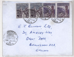 ANDORRA. 1969. San Julian De Loria A Inglaterra. Sobre Circulado Con 4 Sellos. Bonito. - Other & Unclassified