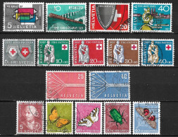 Switzerland / Schweiz / Suisse : 1957 Complete Year All Sets Used Michel 637 / 652 - Used Stamps