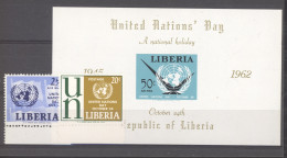 Liberia  :  Yv  381  + Av 134 + Bloc 25  **  ONU - Uno - Liberia