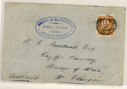 CHILE. 1897. Punta Arenas/Magallanes Straits To Glasgow/Scotland. Envelope Franked Chile 10c Orange (Sc 29), Tied Cds Wi - Cile