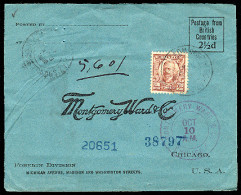 BRAZIL. 1908. Goyaz - USA. Registr Frkd Envelope. Simple 700rs Stamp. - Otros & Sin Clasificación