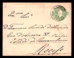 BRAZIL. 1892. Maceio - Recife. D. Pedro 100rs. Stat. Env. VF. - Otros & Sin Clasificación