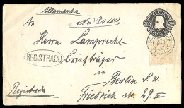 BRAZIL. 1889. Petropolis./ Germany. 200 Rs. Stat Env. Adtl. Registered. - Otros & Sin Clasificación