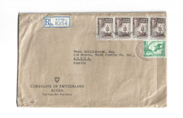 GREAT BRITAIN UNITED KINGDOM ENGLAND COLONIES - GOLD COAST GHANA - POSTAL HISTORY LOT - SWITZERLAND CONSULATE ACCRA - Costa D'Oro (...-1957)